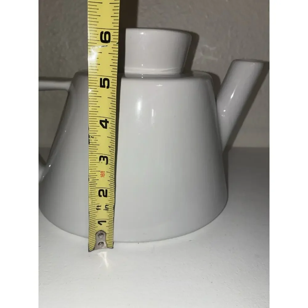 Ikea Modern LARGE (1.8L) White Porcelain Teapot w Lid Art Deco Danish MCM - Picture 7 of 8